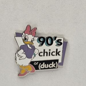 Disney Daisy Duck 90's Chick Brooch - Pink, Purple, Silver